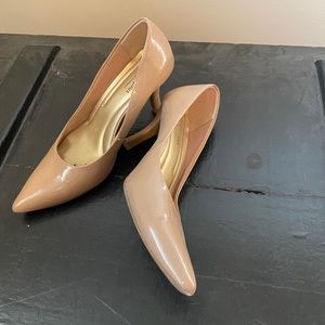 Patent Leather Nude Kitten Heels